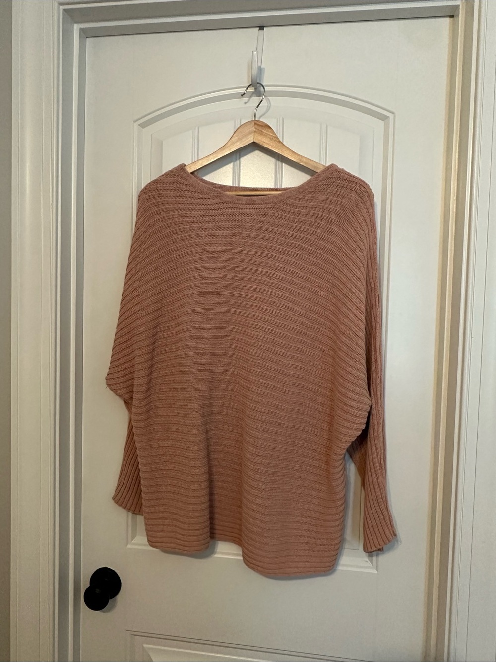 Free People Beach Sweater Ribbed Knit Pink Oversized Slouchy Boho Size Small - Picture 6 of 9